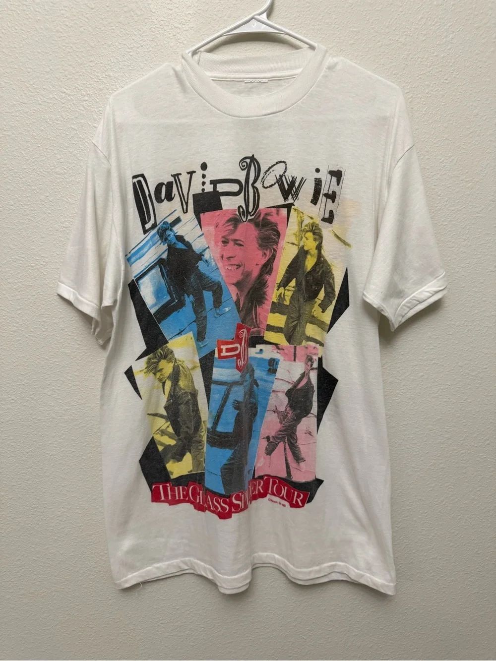 Vintage David Bowie T-Shirt The Glass Spider Tour 1987 Rock Band 80's Sz L Rare